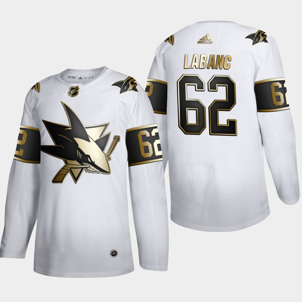 San Jose Sharks #62 Kevin Labanc Men Adidas White Golden Edition Limited Stitched NHL Jersey->san jose sharks->NHL Jersey